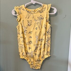 Disney Yellow Floral Bodysuit One Piece